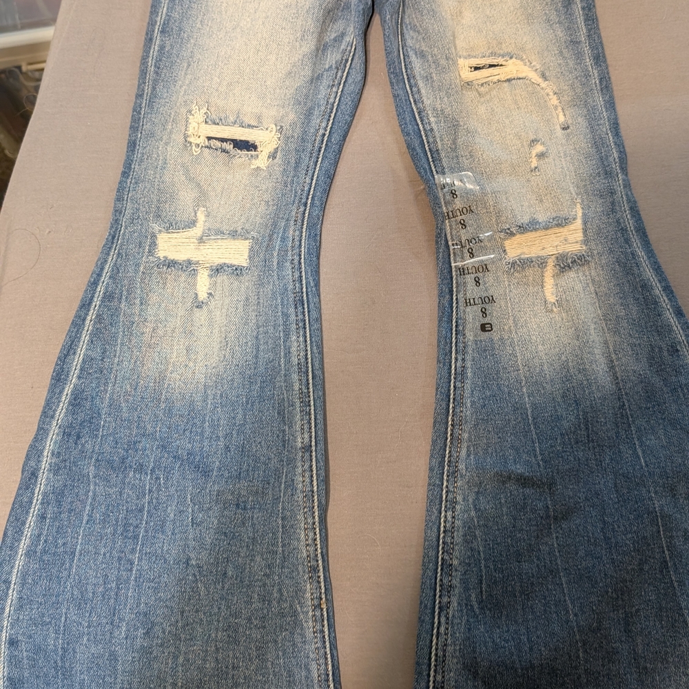 Buckle Blue Distressed Flared Jeans